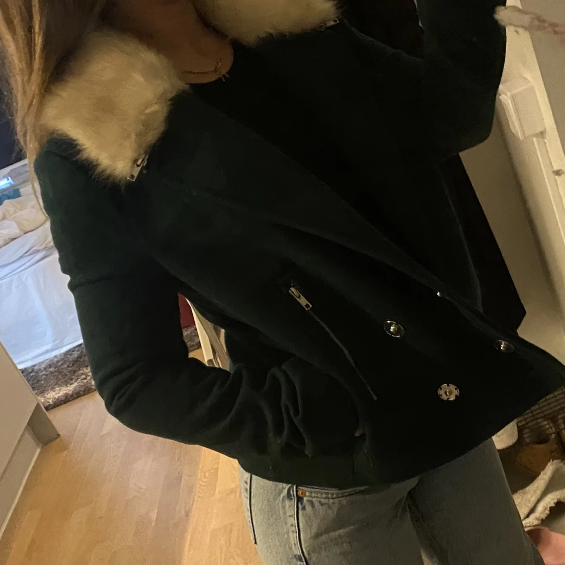 Vintage fauxfur jacka - 90