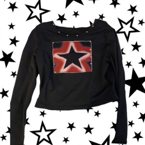 ROMWE Y2K punk Grunge Star Print Crop Tee - Romwe punk y2k star stjärn shirt longsleeved långärmad 