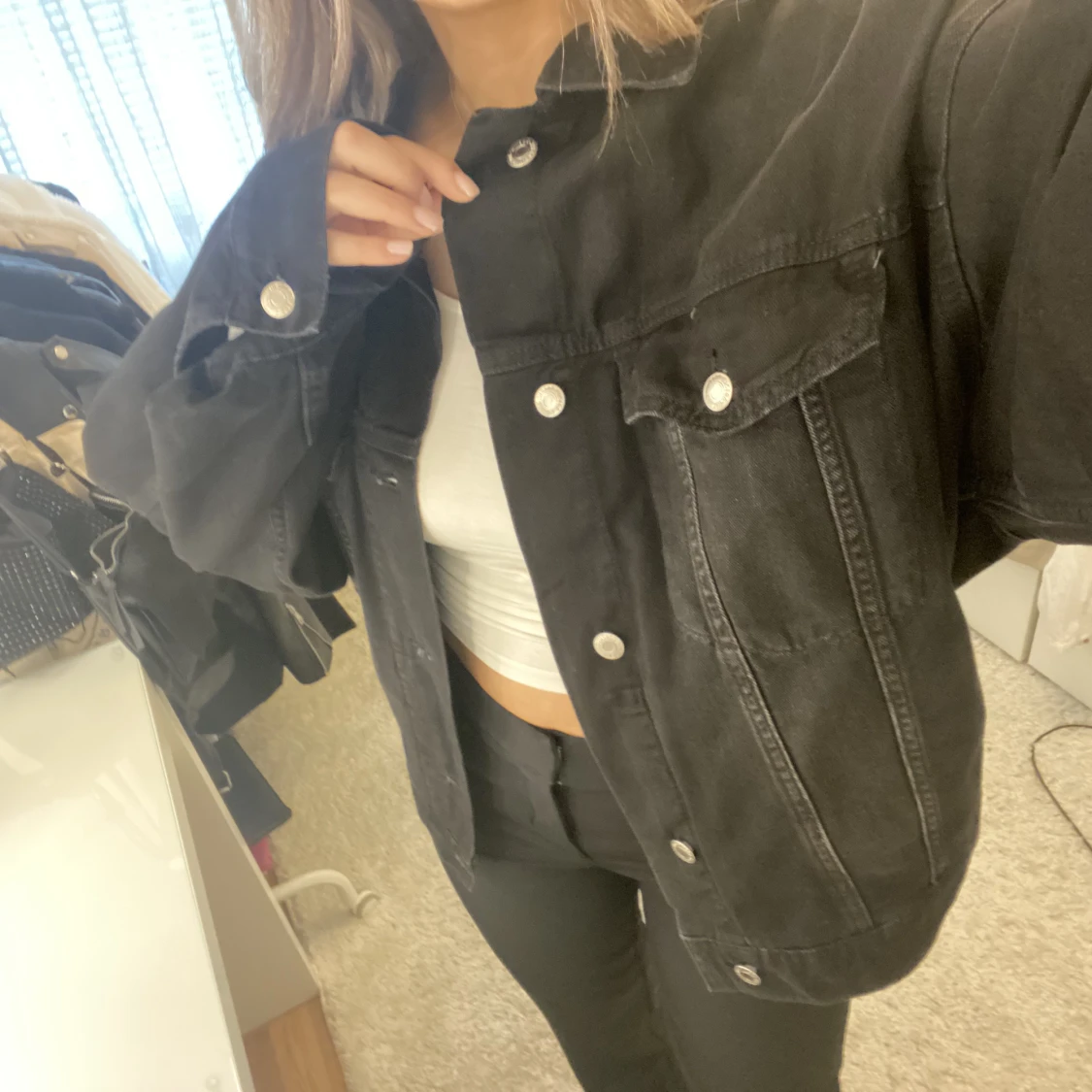 Svart jeansjacka  - 90