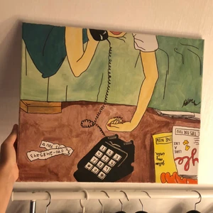 90’s inspirerad tavla - Säljer denna jättemysiga 90-tals inspirerade tavlan. Måtten är 45x18 cm och tavlan är rektangulär. Hör av er vid frågor eller funderingar 🌸