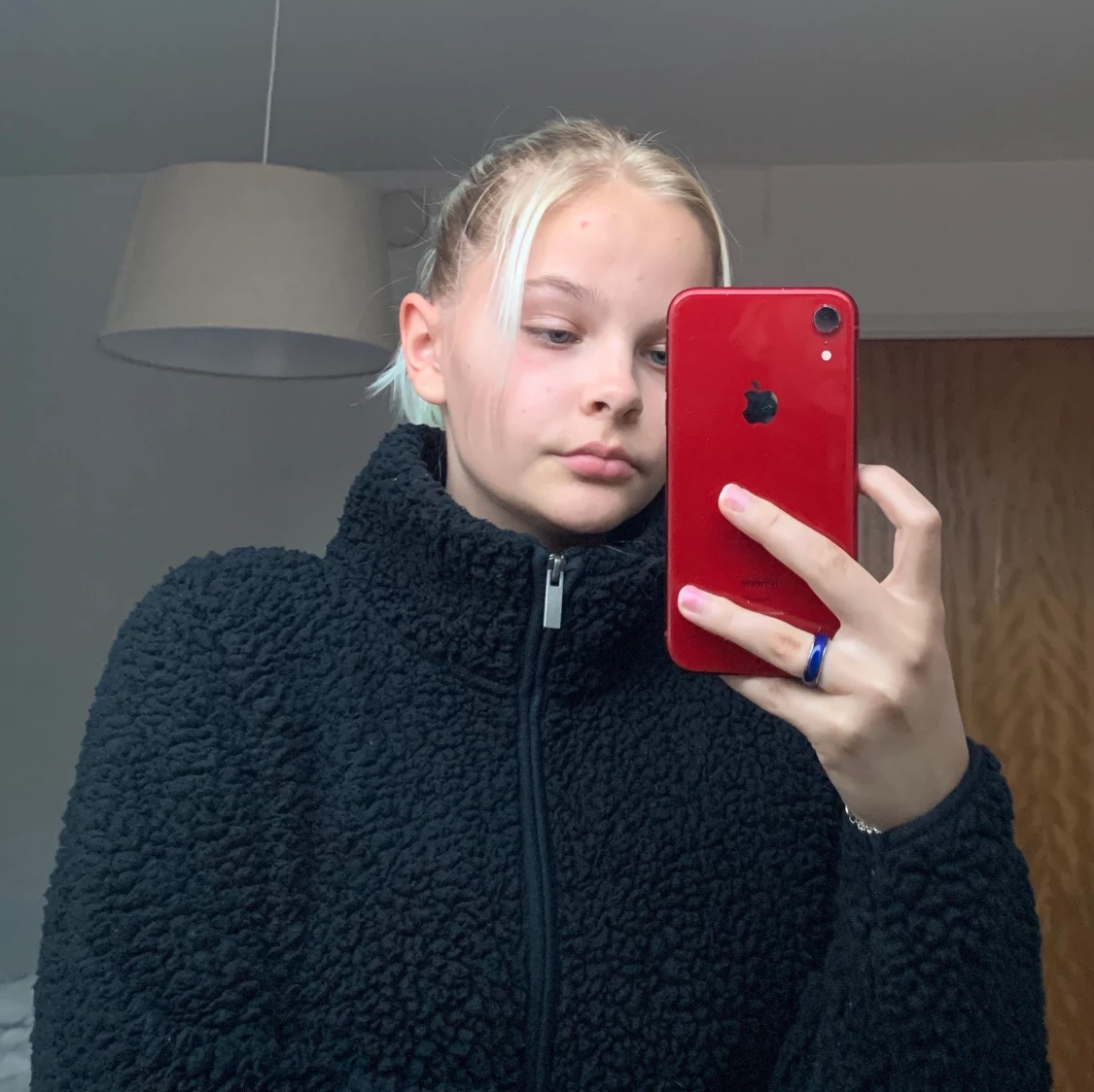 Svart teddy jacka  - 91