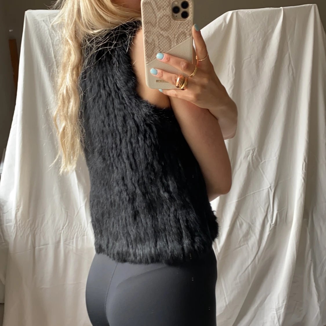 Äkta pälsväst vintage - 90