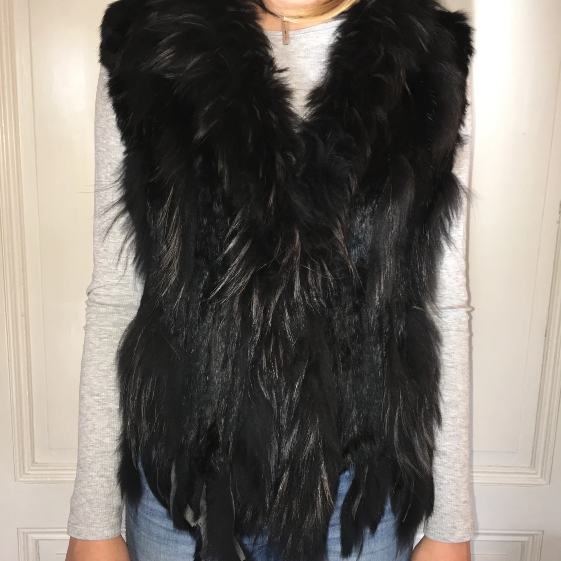 Svart mink väst - 91