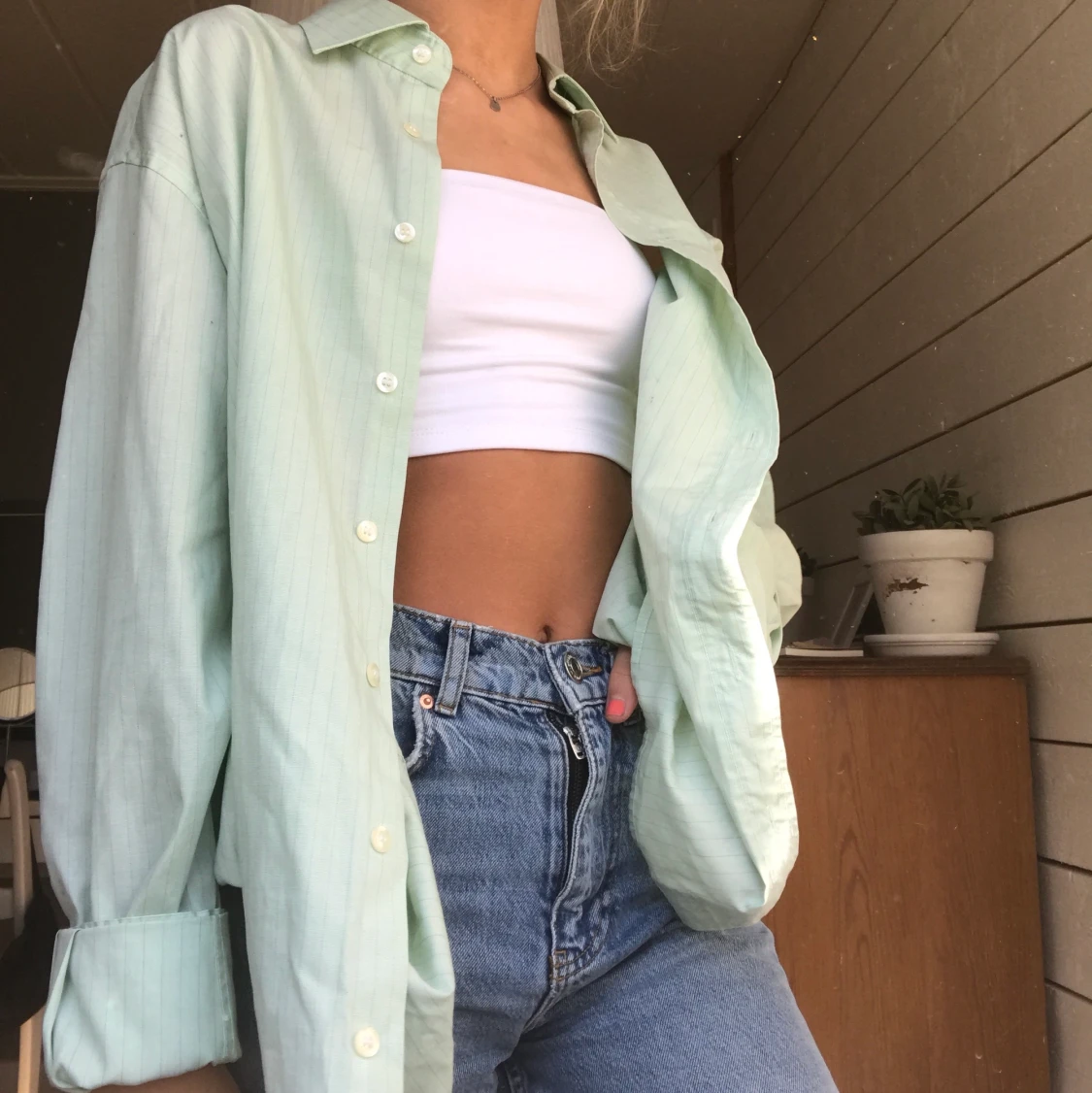 Grön oversize skjorta - 90
