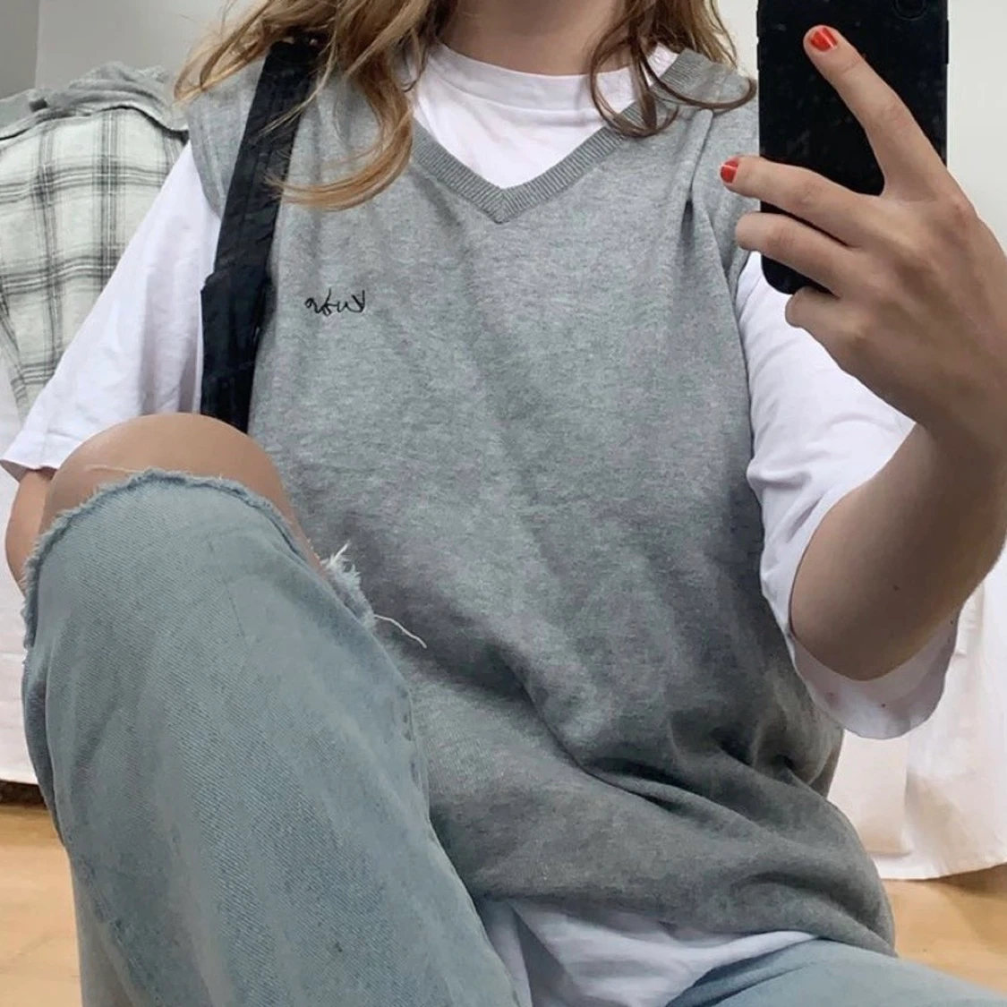 Grå väst storlek L - 90