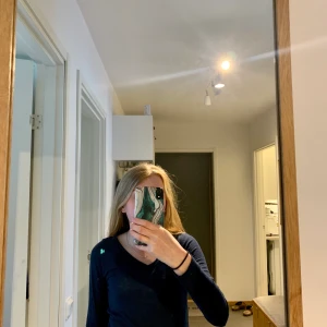 Mörkblå hollistertröja - Säljer denna snygga tröja från hollister. Superskönt och tunt stickad. Man kan antingen ha ett linne eller topp under eller inget alls. Funkar till allt