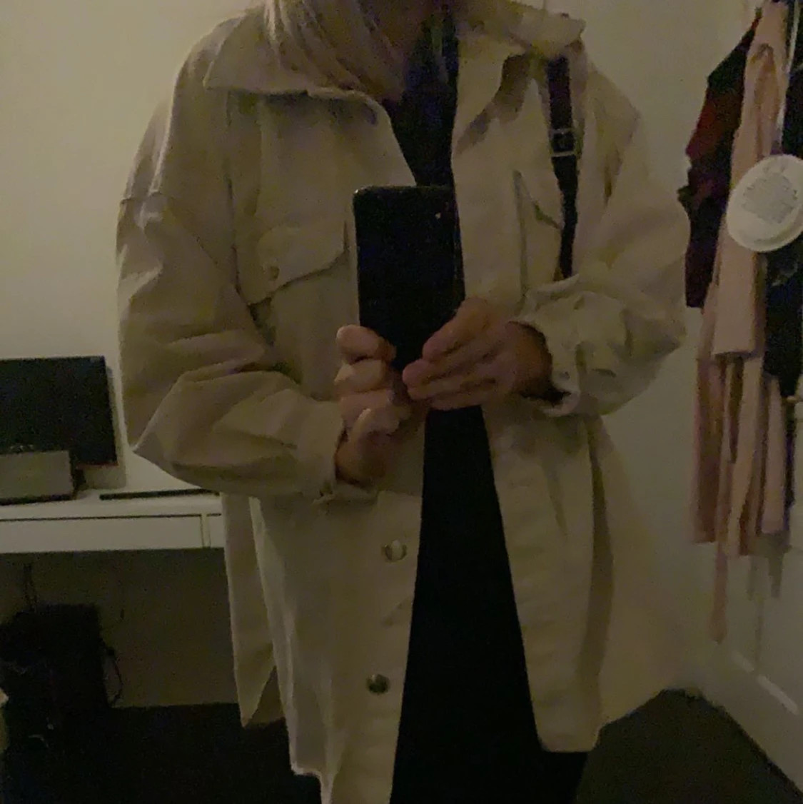 Oversized beige jeans jacka - 91