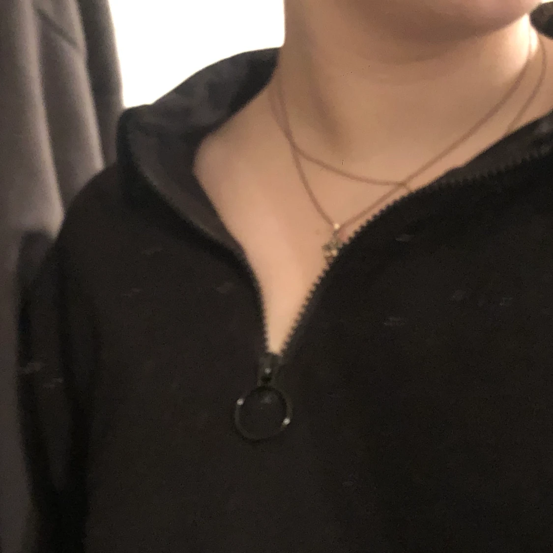 Långärmad tröja med dragkedja - 90