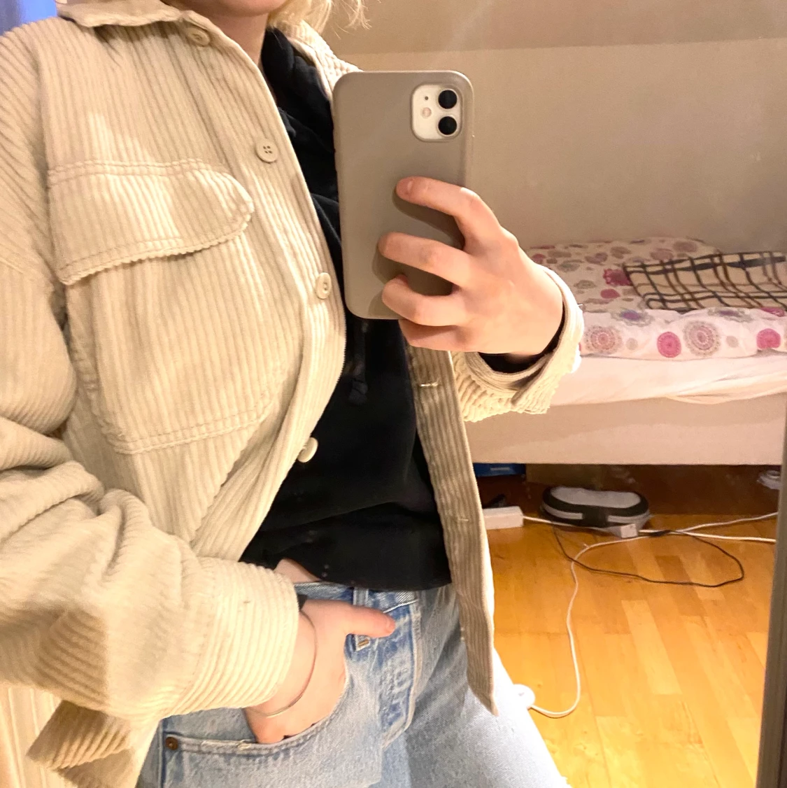 Beige skjortjacka - 90