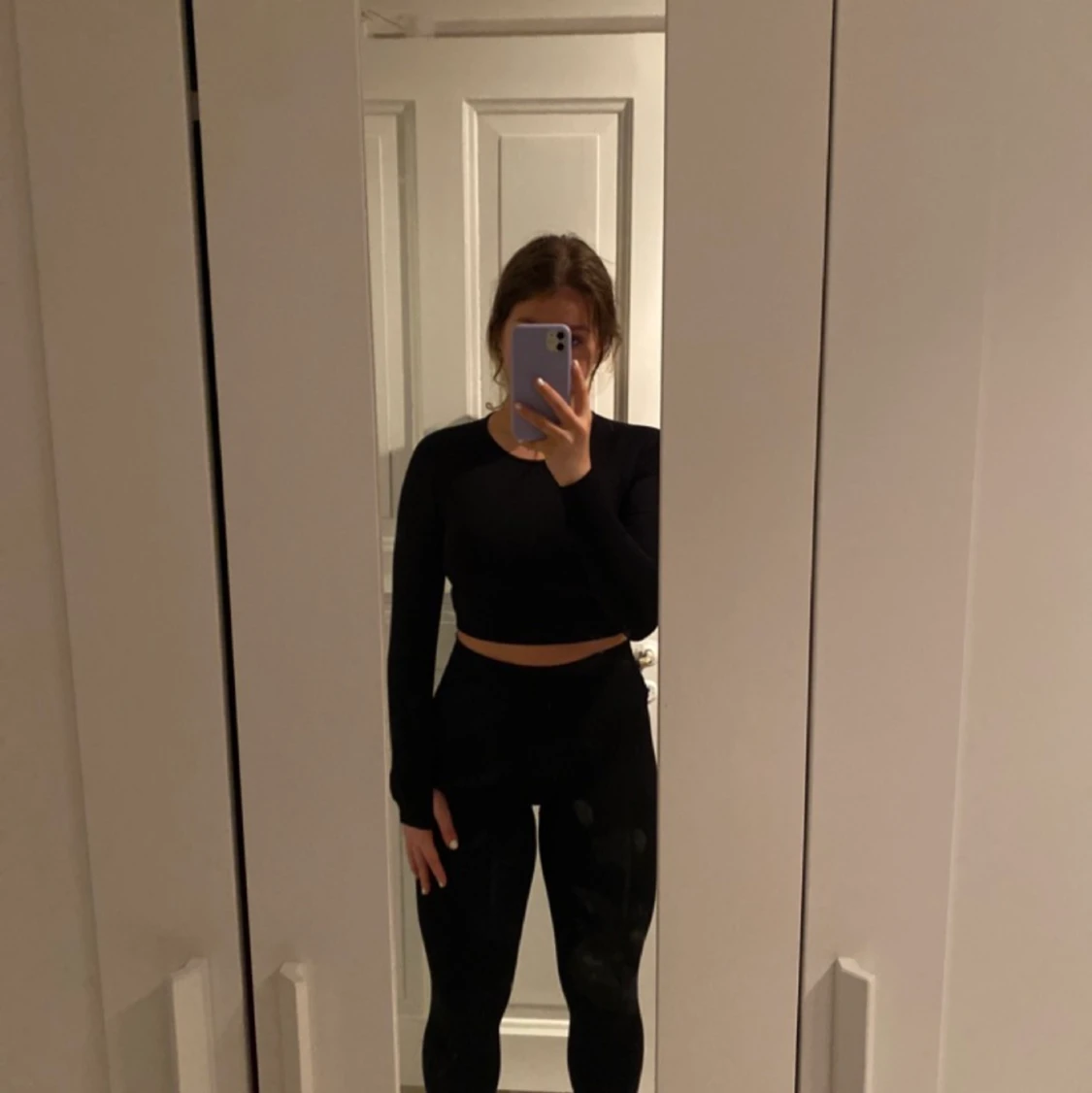 Svart Träningssett (topp och tights)