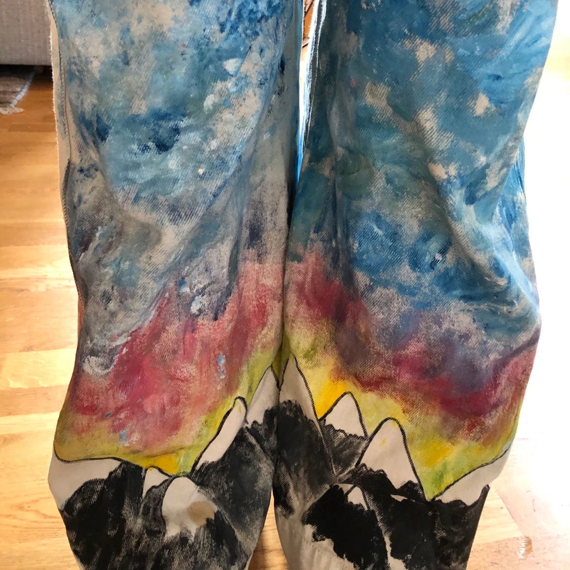 Handmålade High waisted jeans - 90