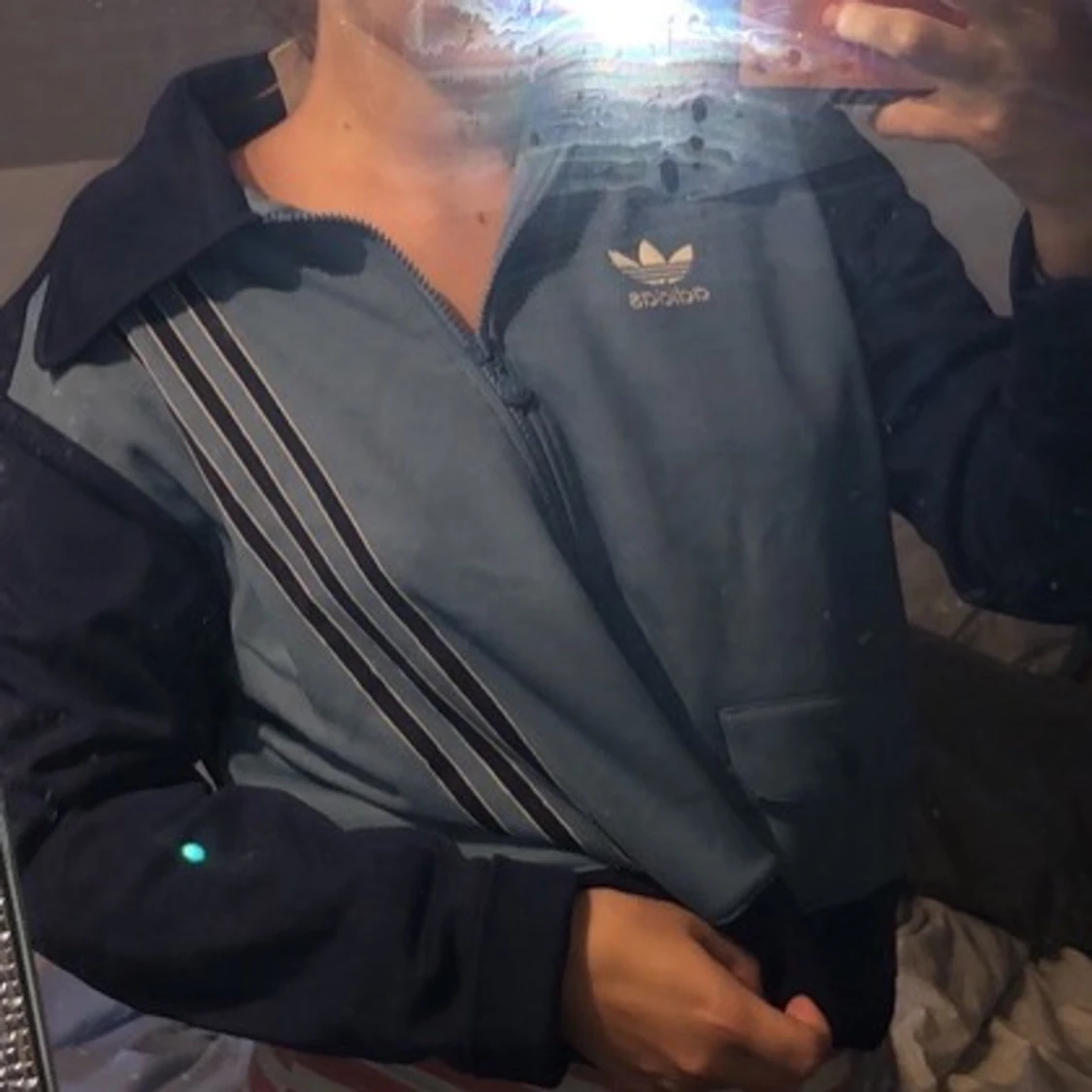 Adidas zip hoodie blue