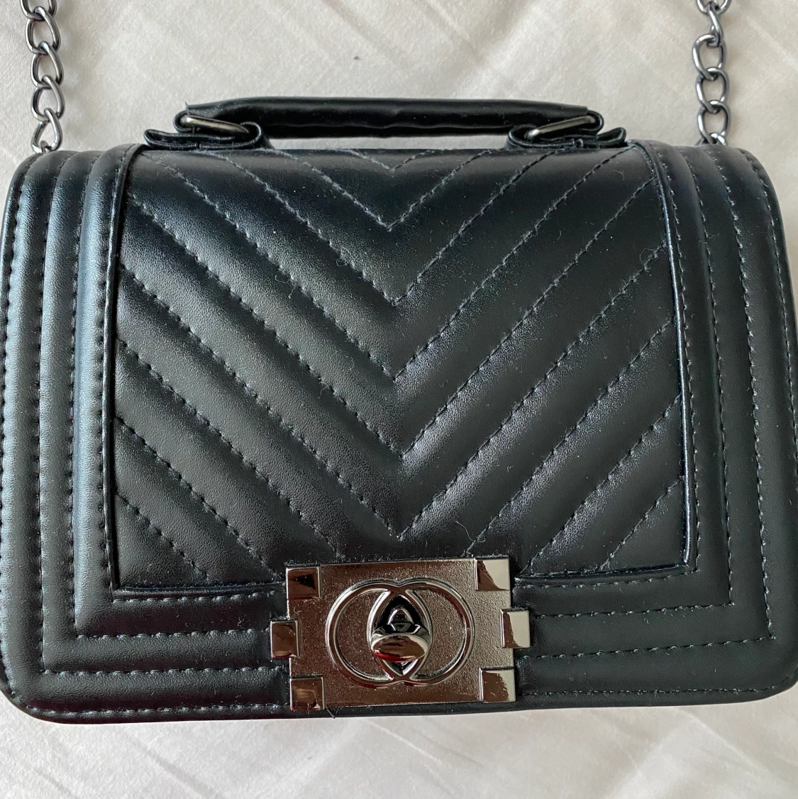 Svart läderväska - 90