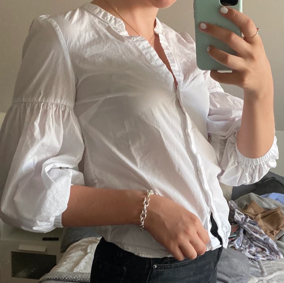 Skjorta med puffärmar - 91