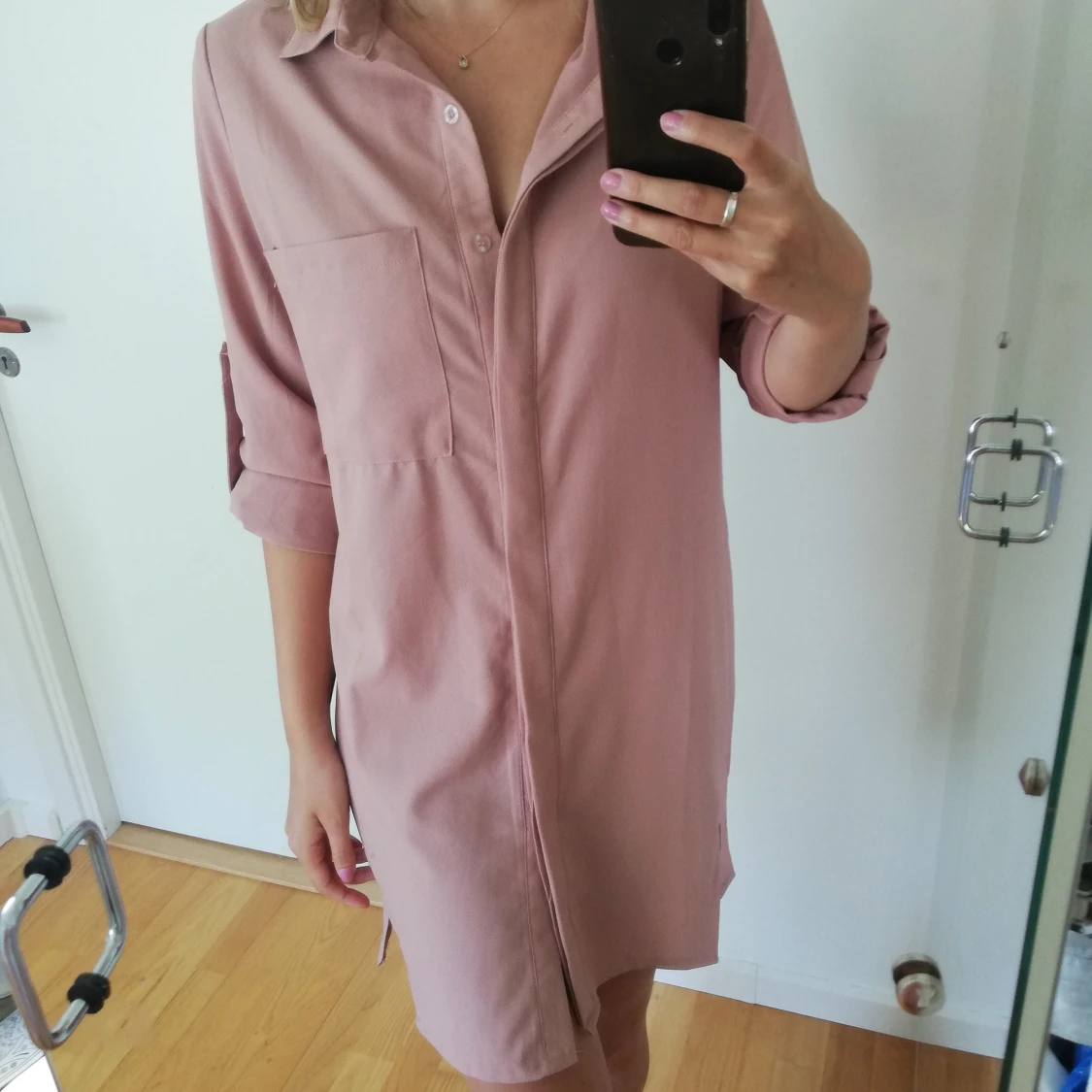 Rosa skjortklänning strl 36