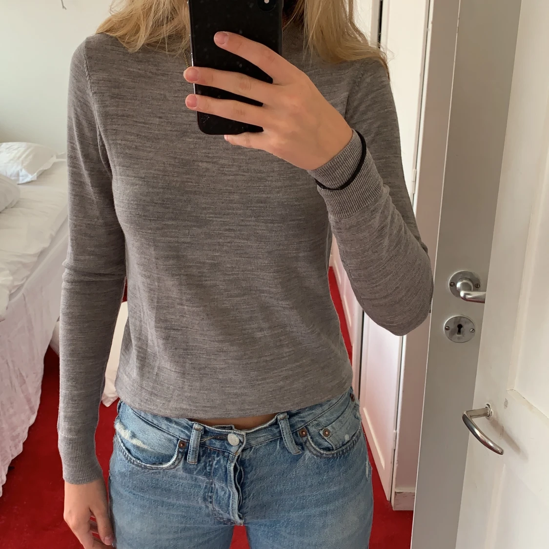 Stickad bomullströja - 90