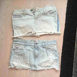  - Jag säljer två Hollister kjolar för 30kr/styck (+ frakt). Dem är i storlek 1, W 25, men skulle säga att dem är väldigt små och framförallt korta! Men väldigt fint ljusblå jeanstyg, med slitningar och fina detaljer! 