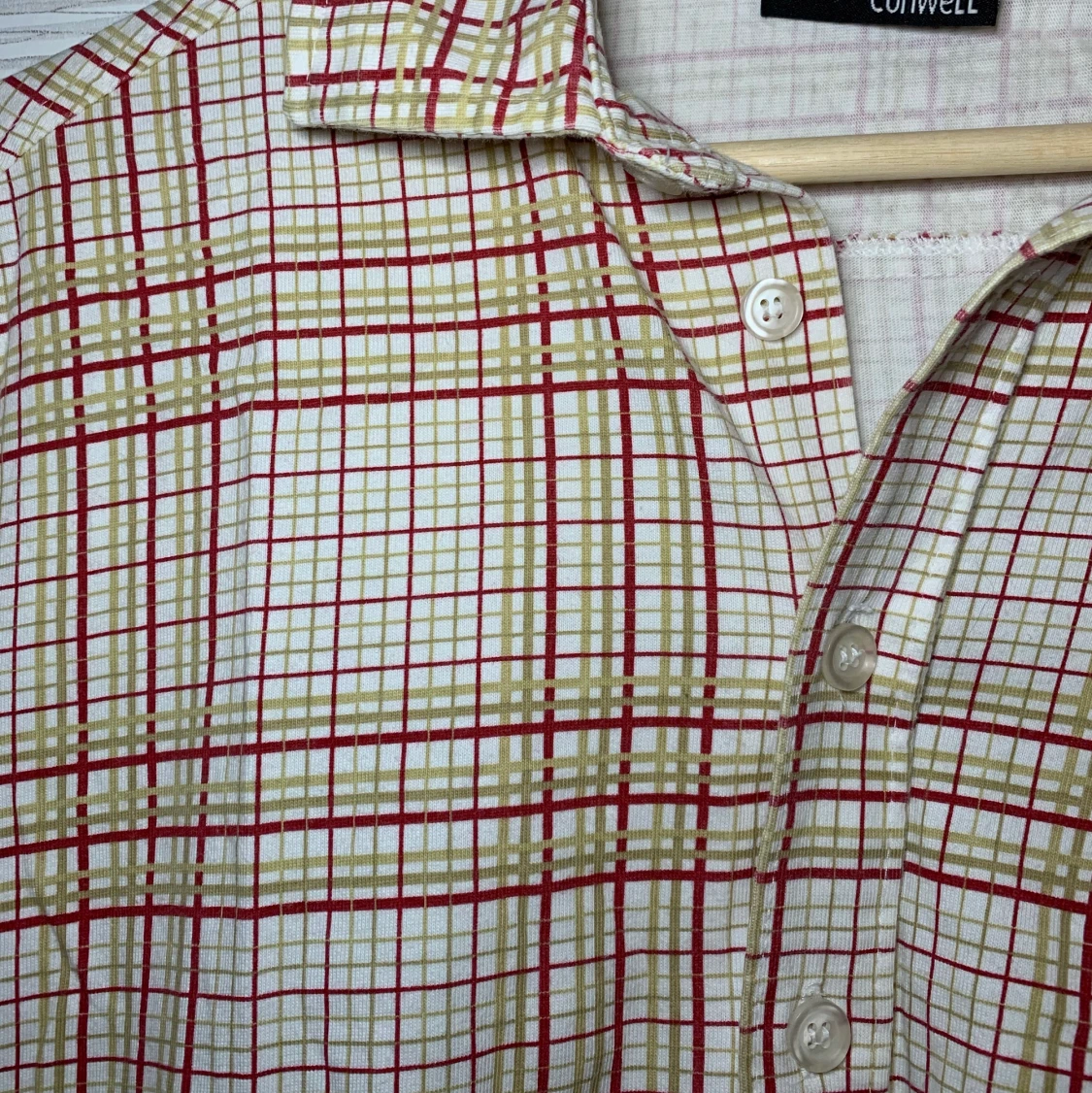 Beige rutig skjorta storlek L - 91