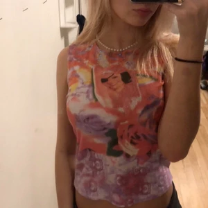 Linne  - linne med as sött tryck väldigt stretchigt 