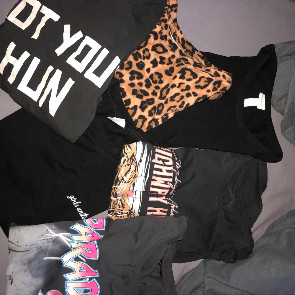 Xs-M ( dom som är M i är lite mindre i storlek) från Gina och H&M, Alla för 120kr plus eventuell frakt . T-shirts.