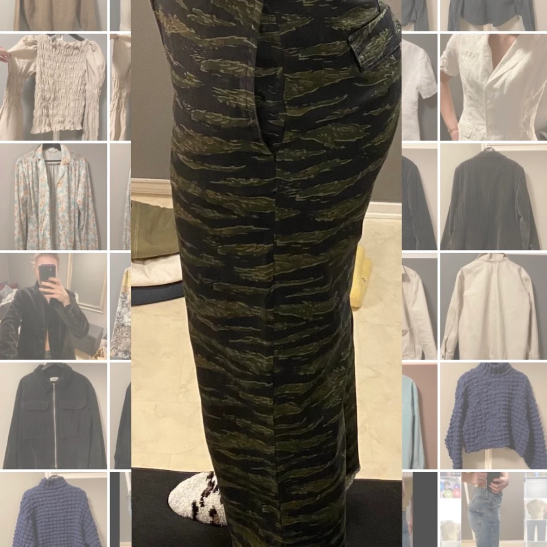 Högmidjade raka kamobyxor