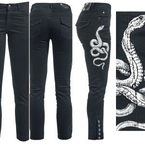 Nya Skarlett tygbyxor Rock Rebel strl 28 - Helt nya! 97% bomull 3% spandex. Tyvärr för små för mig. coolt ormtryck! Frakt tillkommer på 66:-