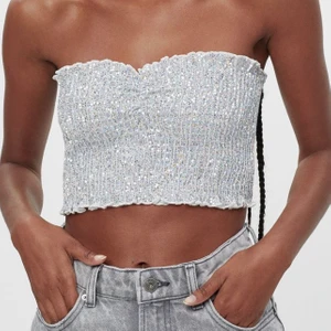 Silver Topp - Jättefin bandeau topp i strass. Nyskick