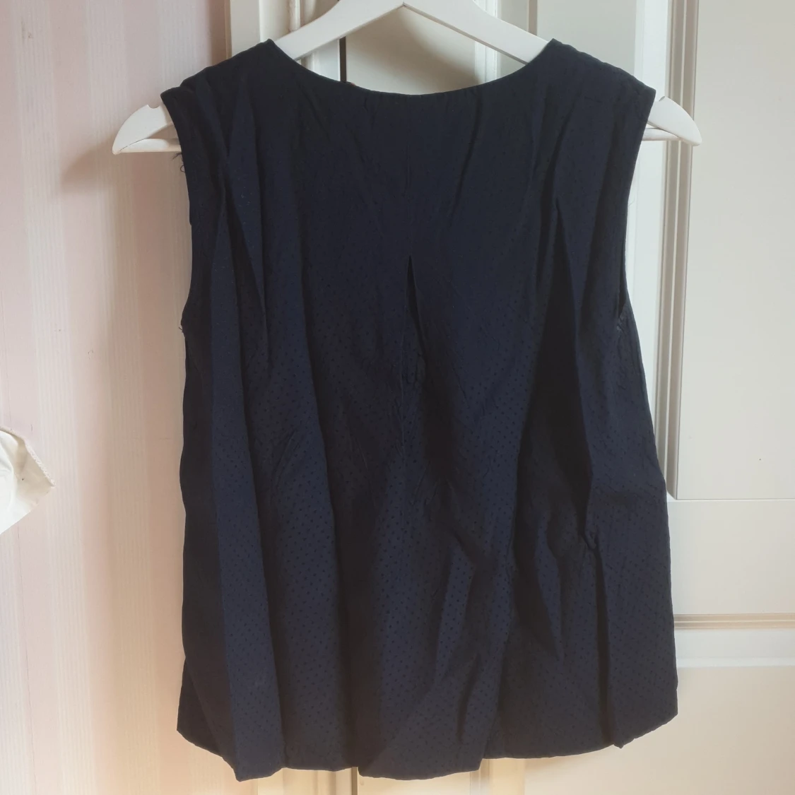 Blå blus med prickar - 90