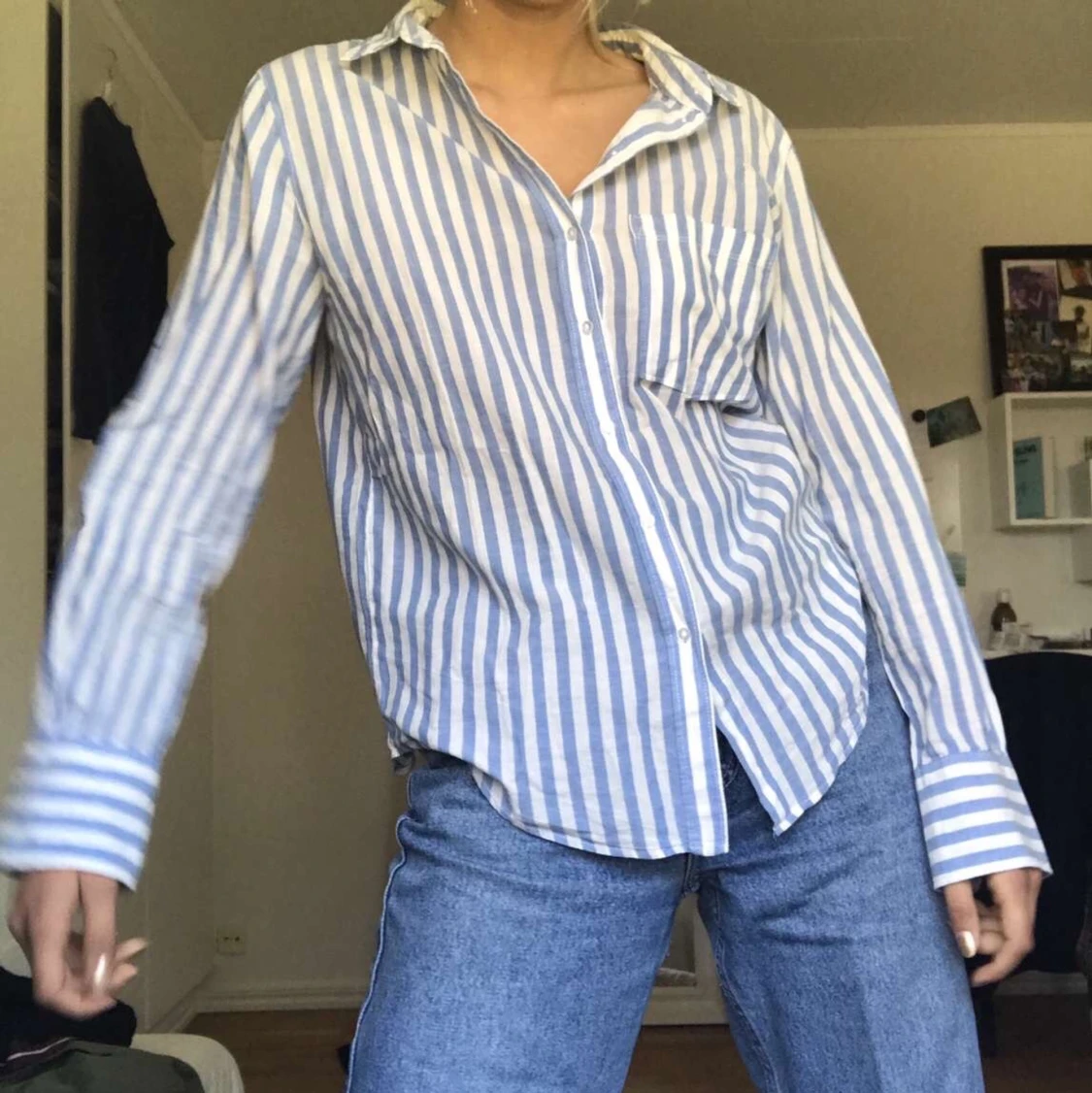 Blårandig skjorta - 91