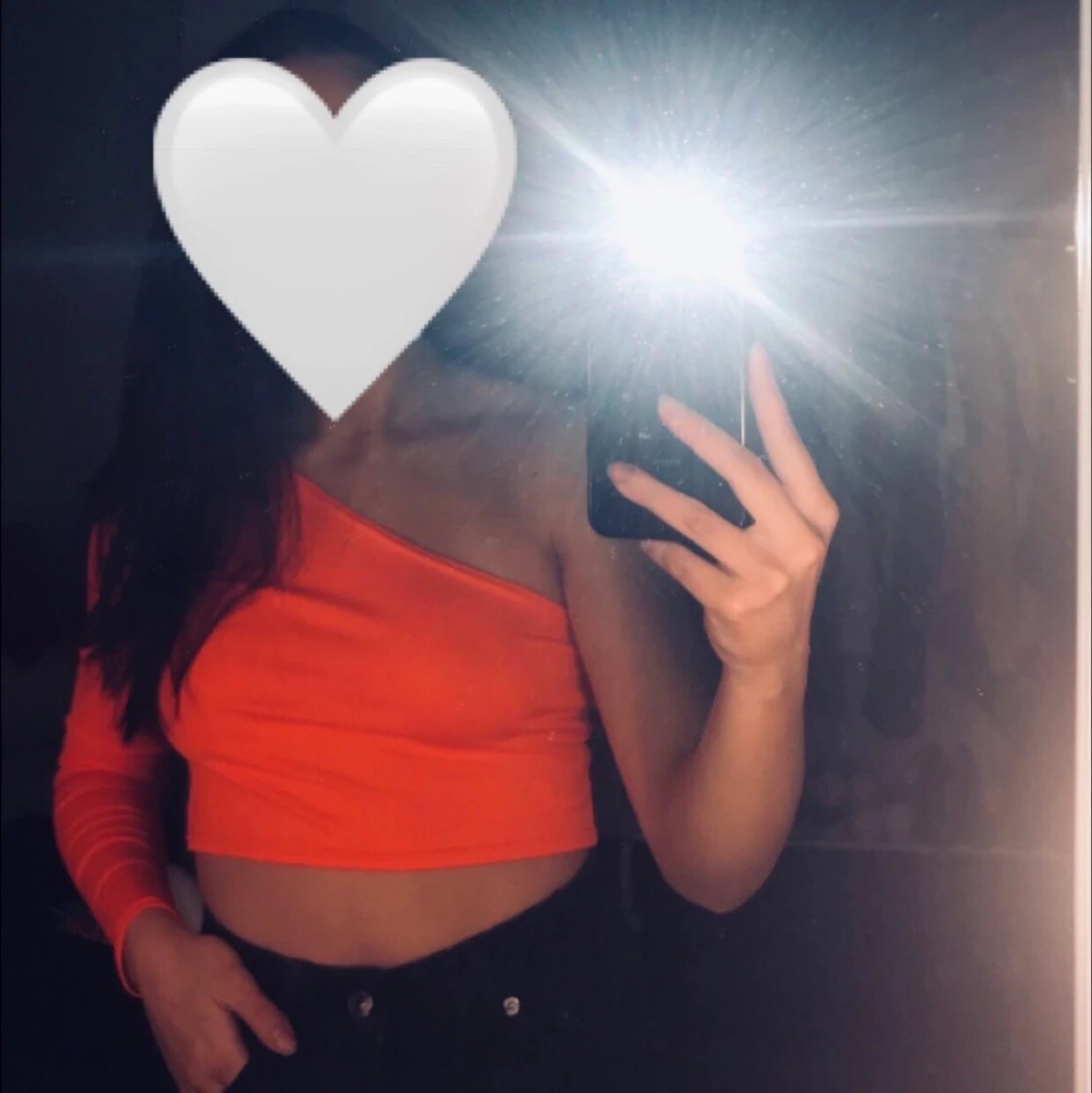 Neonorange oneshoulder top  - 90