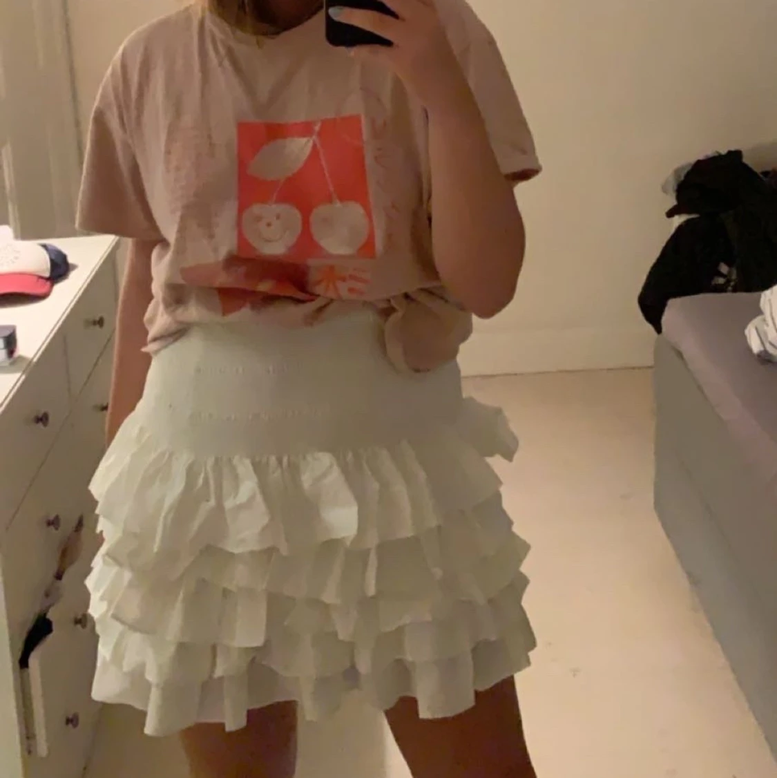 Vit volang kjol - 90