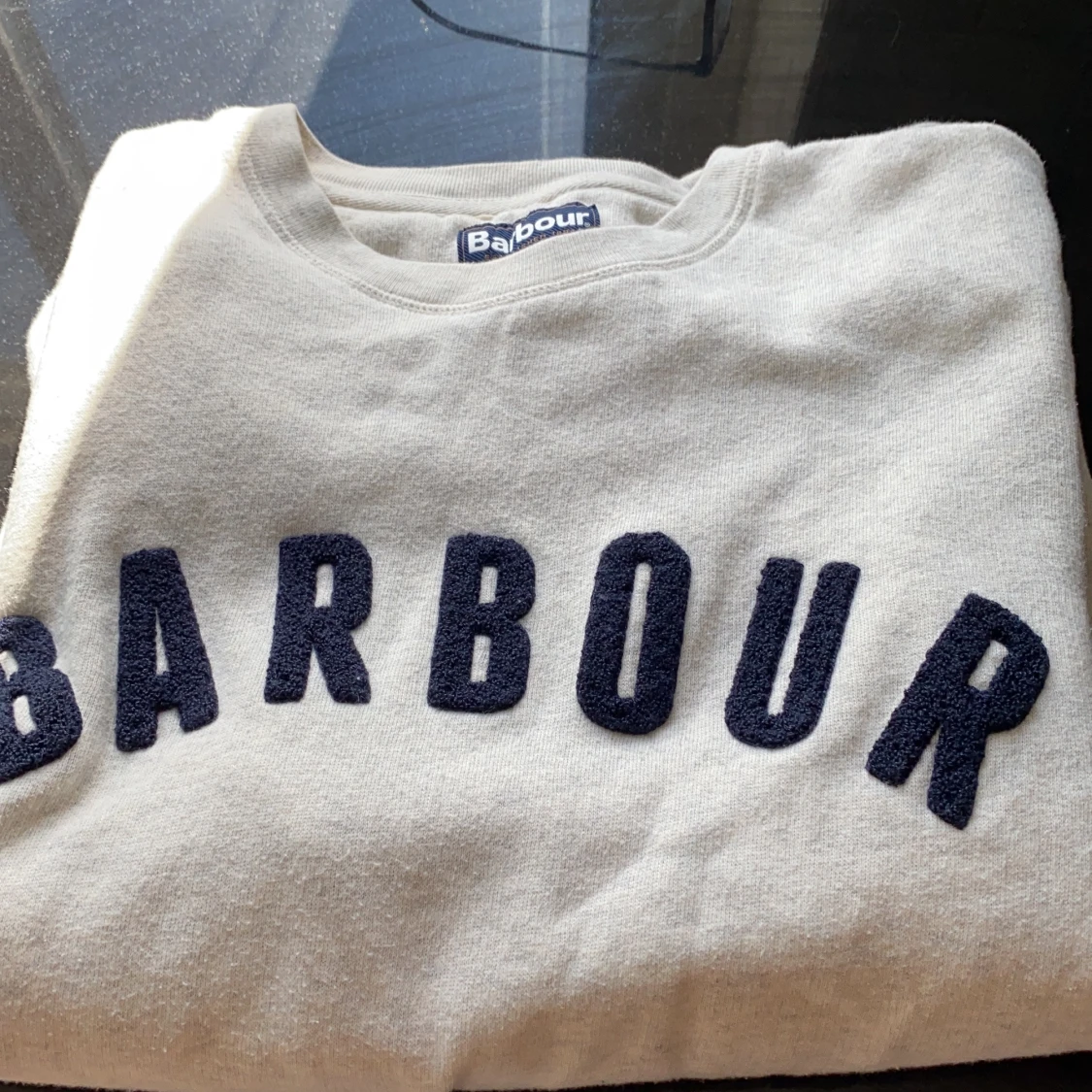 Barbour tröja med stickad tryck 