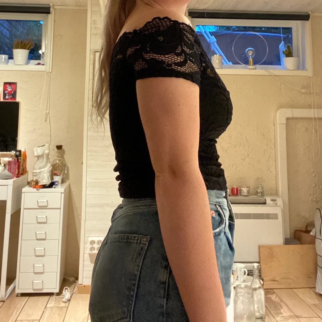 Svart spetstopp - 90