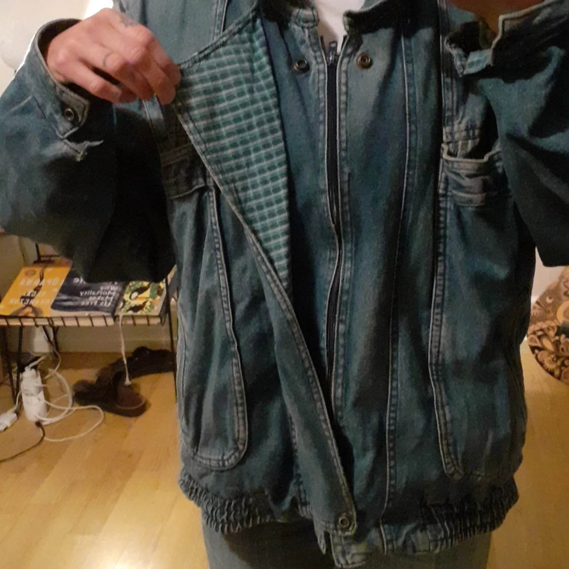 Jeansjacka med avtagbara ärmar - 90