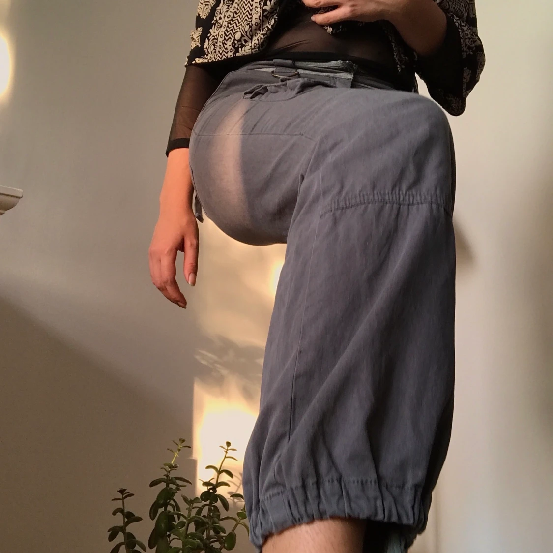 Gröna cargo byxor  - 91