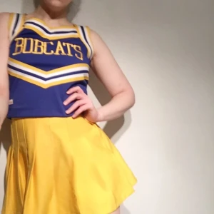  - Cheerleading-set. Tröjan är i fin skick, men kjolen är fläckig och har ett brännmärke, så den följer mest med för att det är synd att separera delarna.