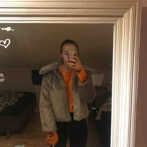  - Ljusgrå pälsjacka  Jätte fint skick