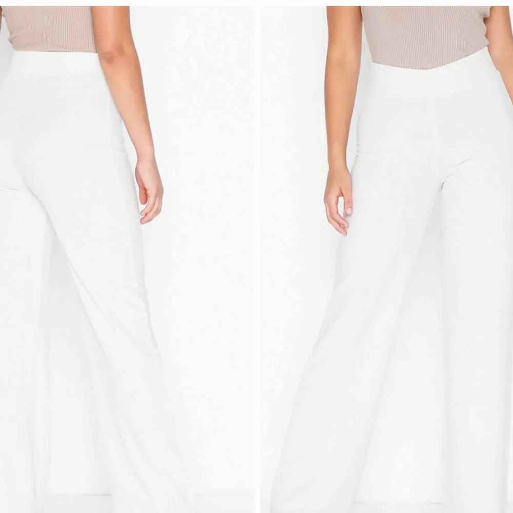 Säljer dessa vita ”kostymbyxor” från Nelly i storlek XS. Använda en gång. Pris: 200kr! Möts upp i Stockholm eller fraktar! 🌸. Jeans & Byxor.