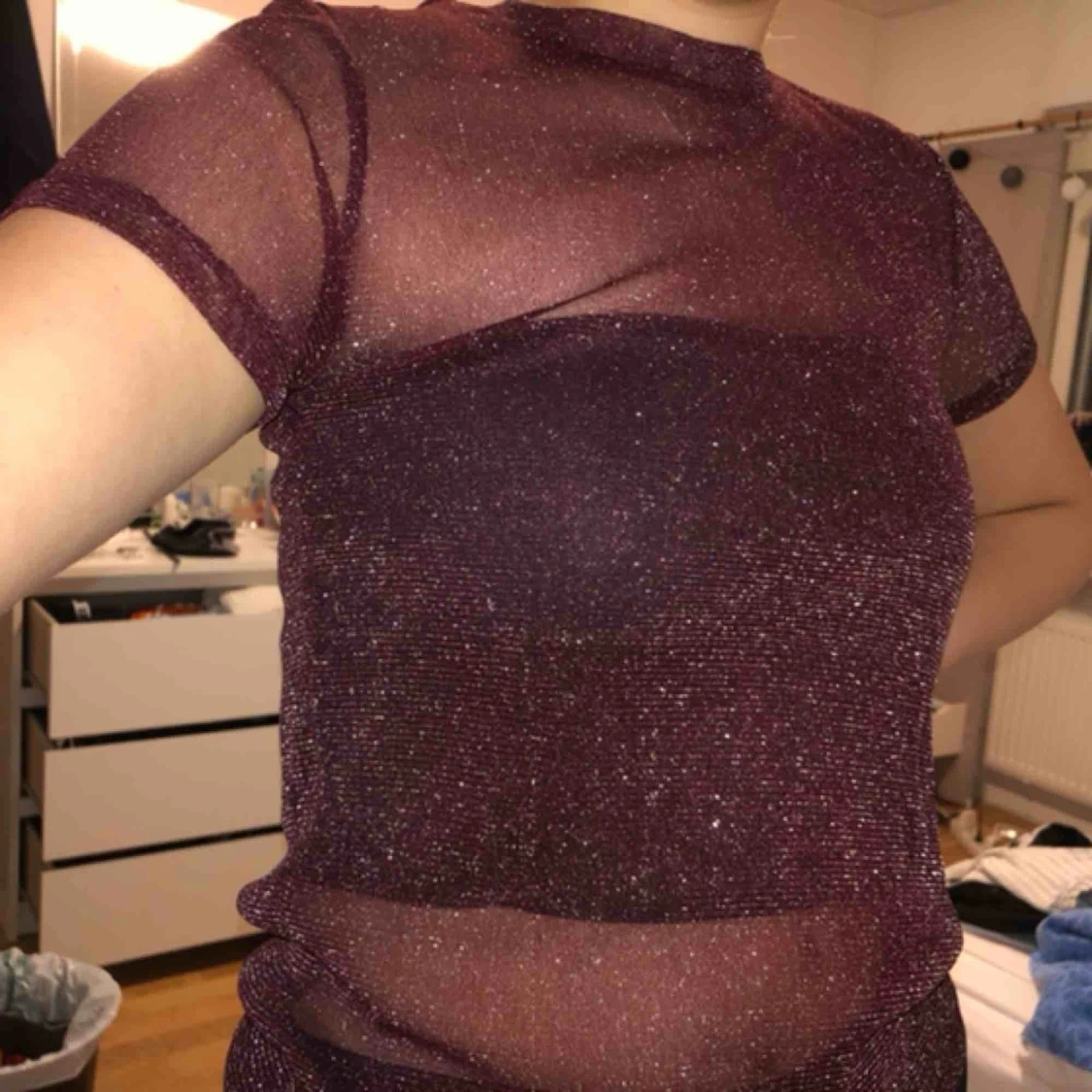 Mesh glitter topp - 90