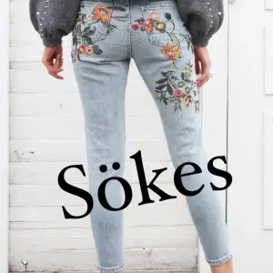 Jag söker dessa jeans, med detta mönster, ifrån Topshop i strl 25. 