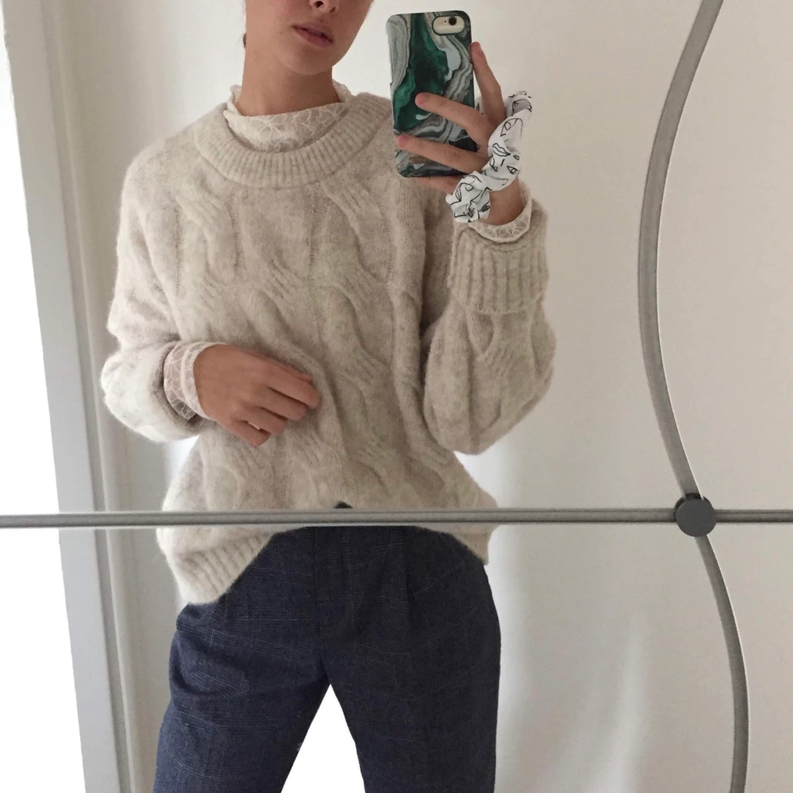 Gosig stickad tröja  - 90