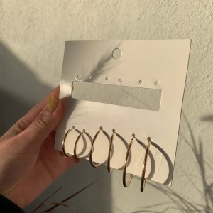 H&M öronhänge  - H&M guld örhängen. Helt oanvända, jättebra skick. Köpta för 80kr, men då med sex olika storlekar. Du kan köpa alla för 40kr (frakt ingår) eller ett par för 15kr (frakt tillkommer) Skriv för mer info och bilder:) 