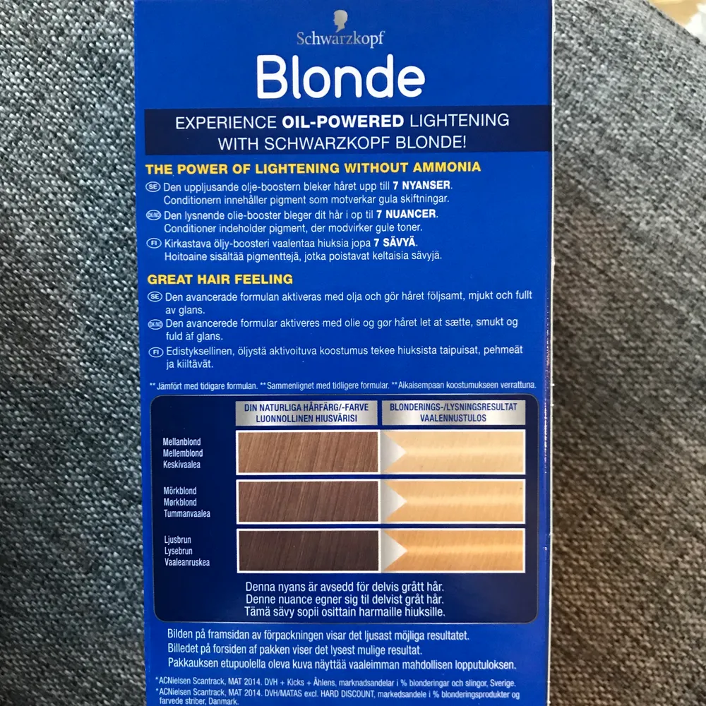 🌟Schwarzkopf Blonde L1 ———————————-Pris på Lyko 95:- Säljer för 50:-   ————————🌟L’oréal Paris Recital Preference 10 Scandinavia Extra Ljusblond ————————————————Pris på Lyko 149:-  Säljer för 50:-   ——————————————————————--Säljer två paket blond hårfärg som inte kommit till användning💆🏼‍♀️ Dom har dock legat i ca 4 år, vet inte hur lång hållbarhet dom har? Försökt googla men hittar inget. Står inget om datum på förpackningarna heller. Allt är helt oöppnat såklart, har bara öppnat förpackningen och läst bruksanvisningen. 🌸 Fler bilder på innehållet finns att få! ————————————————————— ✨50:-/st eller båda för 80:-✨ frakt tillkommer. Skor.