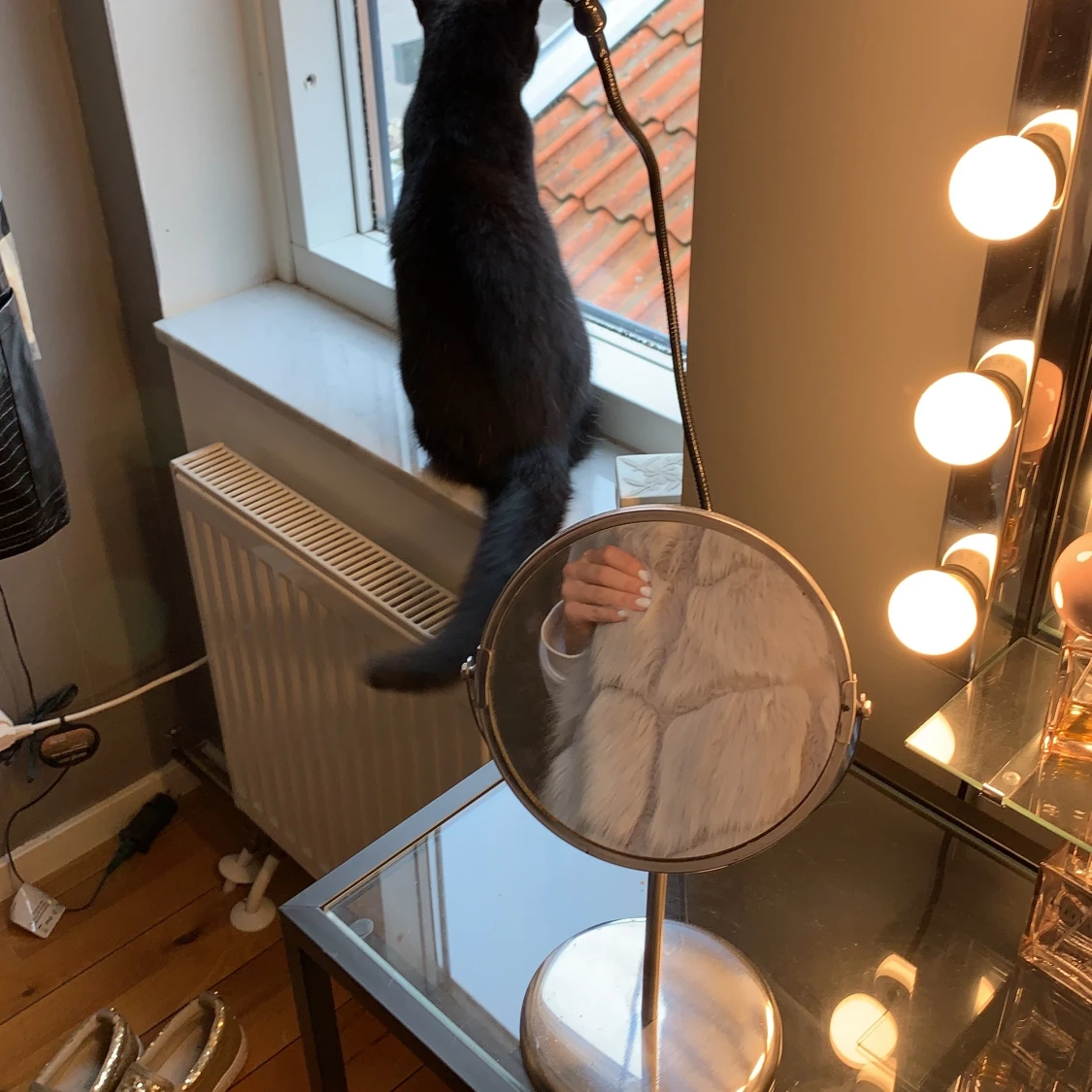 Ljusgrå Fake pälsväst  - 91