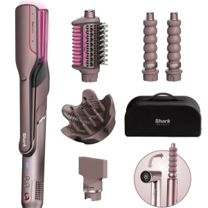 Shark Beauty FlexFusion Air Styler - Multifunktionell stylingverktyg med flera utbytbara borst- och locktillbehör. Inkluderar varmluftsborste, locktillbehör, diffuser och förvaringsväska. Den är köpt för 4800 kr i december så jag har inte använt den mycket alls. Jag kanske totalt har använt den 6 gånger💕