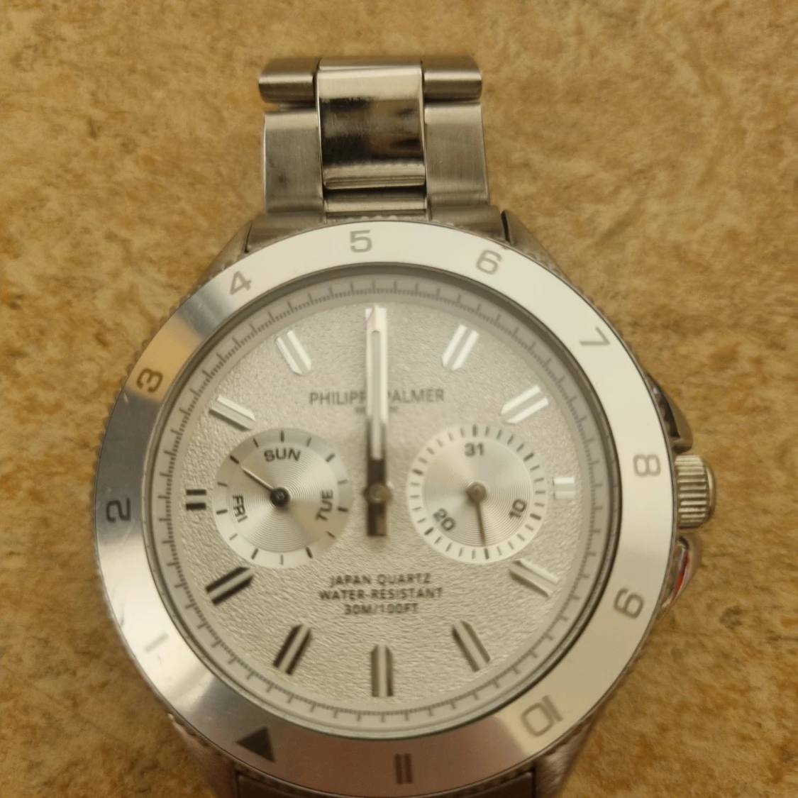 Silverfärgad klocka Philippe Palmer - 1