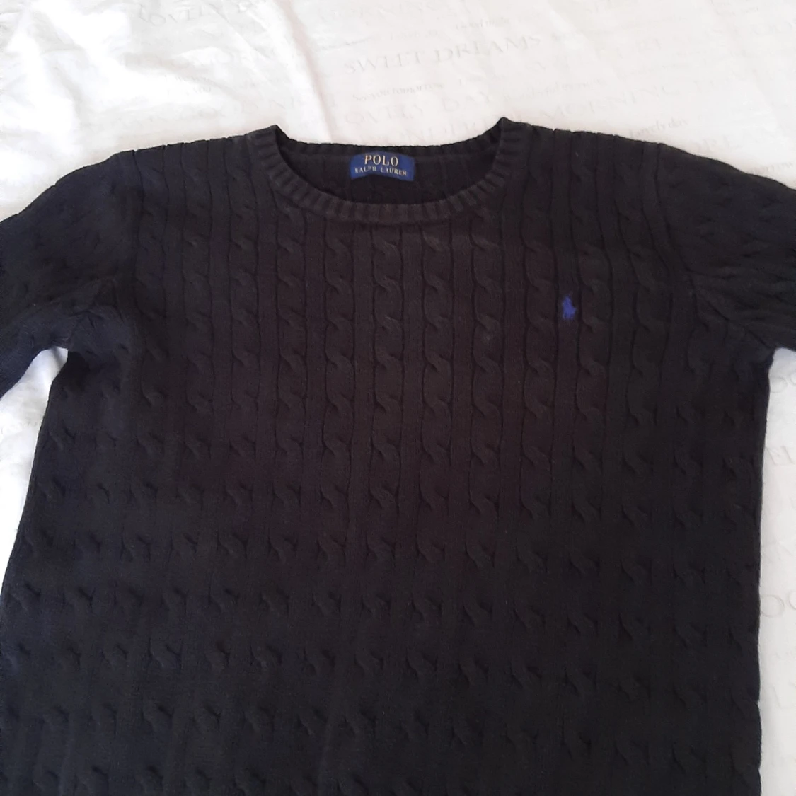 Svart kabelstickad tröja från Polo Ralph Lauren