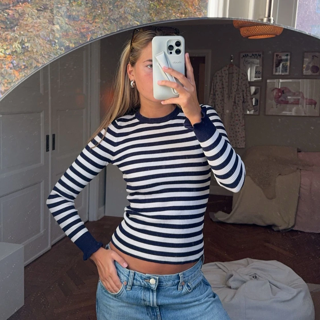 Randig långärmad tröja - 1