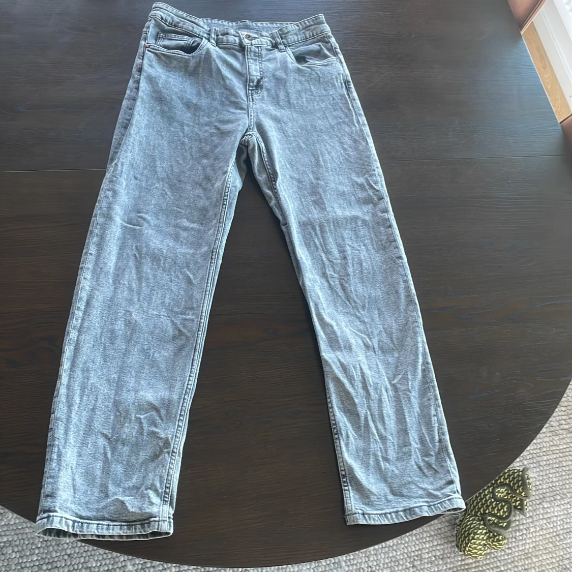 Grå loose fit jeans midwaist