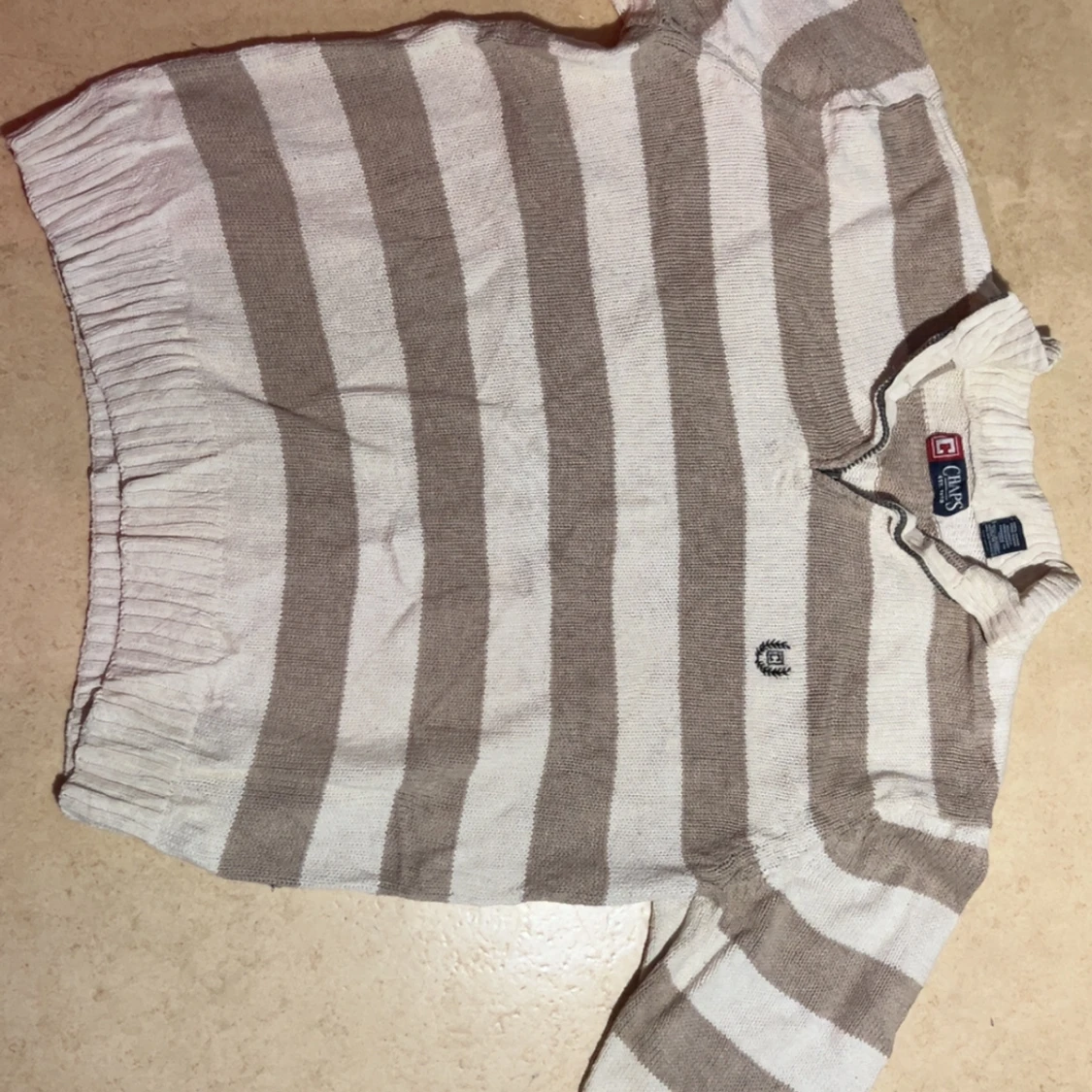 White and Beige CHAPS sweater 
